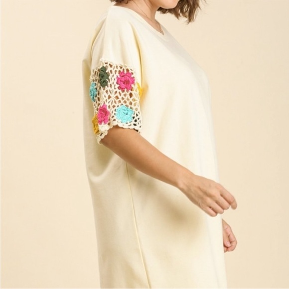 2x-Umgee Mini Dress crochet sleeves - Picture 5 of 7